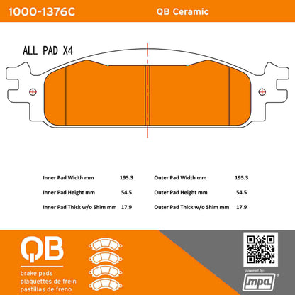 Quality-Built QB Ceramic Brake Pads 1000-1376C