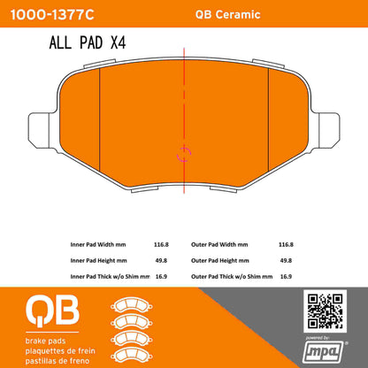 Quality-Built QB Ceramic Brake Pads 1000-1377C