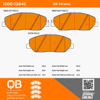 Quality-Built QB Ceramic Brake Pads 1000-1384C