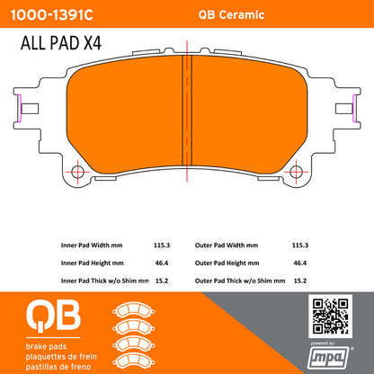 Quality-Built QB Ceramic Brake Pads 1000-1391C