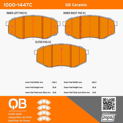 Quality-Built QB Ceramic Brake Pads 1000-1447C