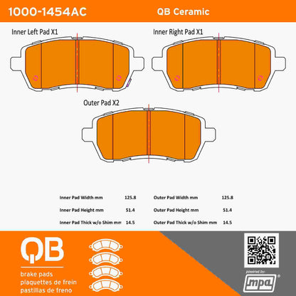 Quality-Built QB Ceramic Brake Pads 1000-1454AC