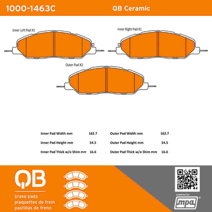 Quality-Built QB Ceramic Brake Pads 1000-1463C