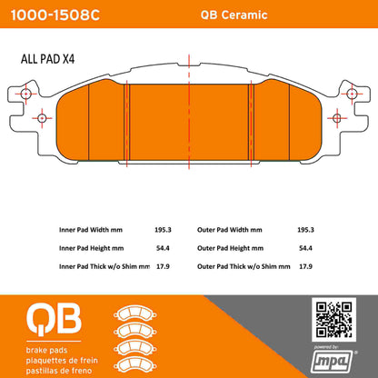 Quality-Built QB Ceramic Brake Pads 1000-1508C