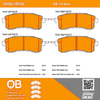 Quality-Built QB Ceramic Brake Pads 1000-1510C