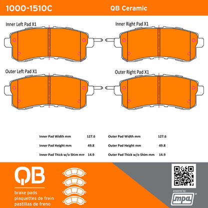Quality-Built QB Ceramic Brake Pads 1000-1510C