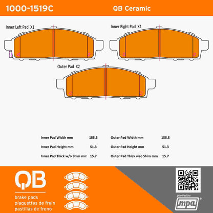Quality-Built QB Ceramic Brake Pads 1000-1519C