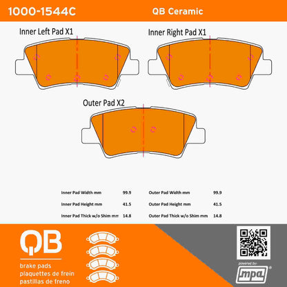 Quality-Built QB Ceramic Brake Pads 1000-1544C