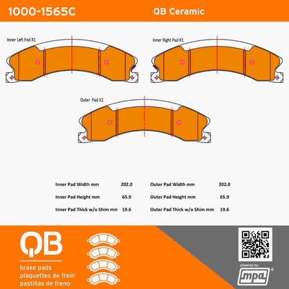 Quality-Built QB Ceramic Brake Pads 1000-1565C
