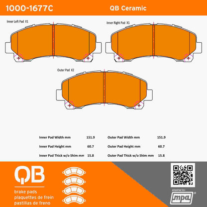 Quality-Built QB Ceramic Brake Pads 1000-1677C