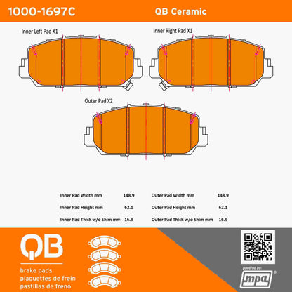 Quality-Built QB Ceramic Brake Pads 1000-1697C
