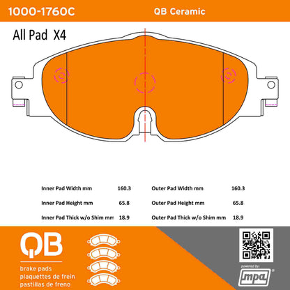 Quality-Built QB Ceramic Brake Pads 1000-1760C