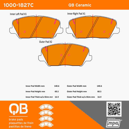 Quality-Built QB Ceramic Brake Pads 1000-1827C