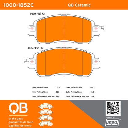 Quality-Built QB Ceramic Brake Pads 1000-1852C