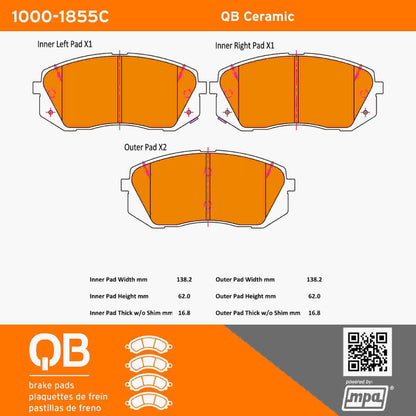 Quality-Built QB Ceramic Brake Pads 1000-1855C