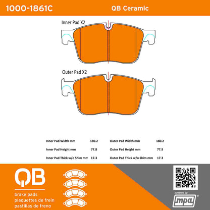 Quality-Built QB Ceramic Brake Pads 1000-1861C