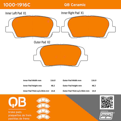 Quality-Built QB Ceramic Brake Pads 1000-1916C