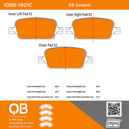 Quality-Built QB Ceramic Brake Pads 1000-1921C