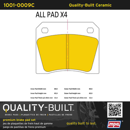 Quality-Built Quality-Built Premium Ceramic Brake Pads 1001-0009C