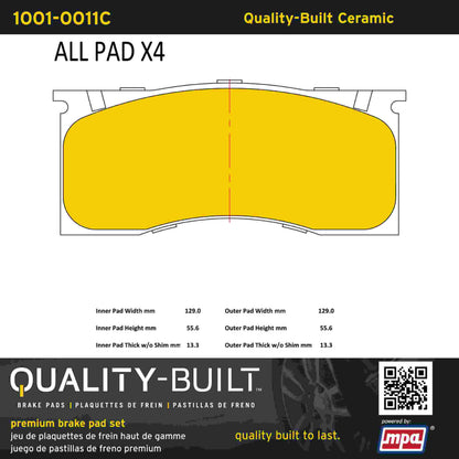 Quality-Built Quality-Built Premium Ceramic Brake Pads 1001-0011C