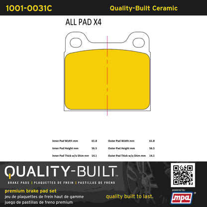 Quality-Built Quality-Built Premium Ceramic Brake Pads 1001-0031C