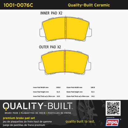 Quality-Built Quality-Built Premium Ceramic Brake Pads 1001-0076C