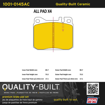Quality-Built Quality-Built Premium Ceramic Brake Pads 1001-0145AC
