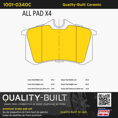 Quality-Built Quality-Built Premium Ceramic Brake Pads 1001-0340C