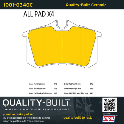 Quality-Built Quality-Built Premium Ceramic Brake Pads 1001-0340C