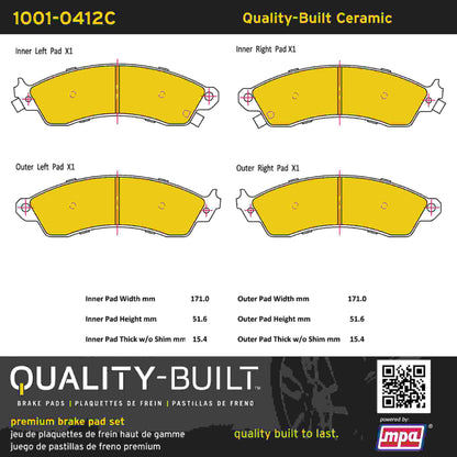 Quality-Built Quality-Built Premium Ceramic Brake Pads w/ Hardware 1001-0412C