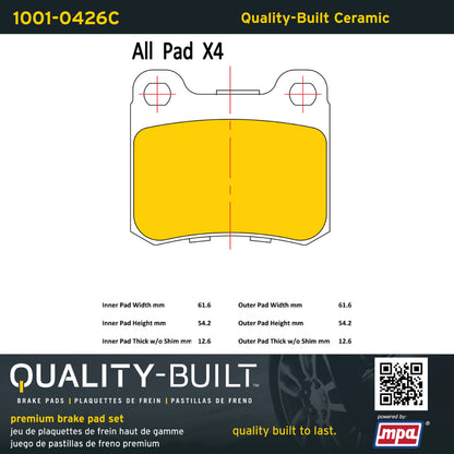Quality-Built Quality-Built Premium Ceramic Brake Pads 1001-0426C
