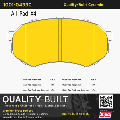 Quality-Built Quality-Built Premium Ceramic Brake Pads w/ Hardware 1001-0433C
