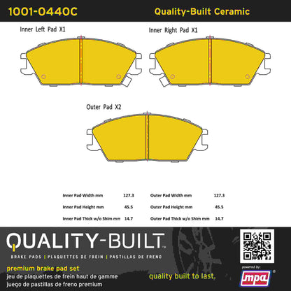 Quality-Built Quality-Built Premium Ceramic Brake Pads w/ Hardware 1001-0440C
