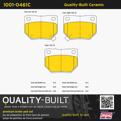 Quality-Built Quality-Built Premium Ceramic Brake Pads 1001-0461C