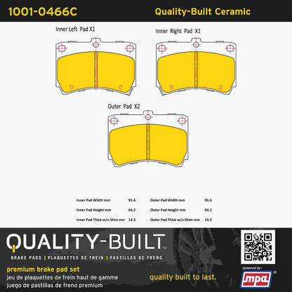 Quality-Built Quality-Built Premium Ceramic Brake Pads w/ Hardware 1001-0466C