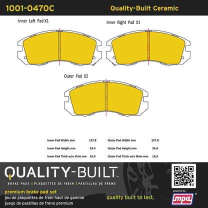Quality-Built Quality-Built Premium Ceramic Brake Pads w/ Hardware 1001-0470C