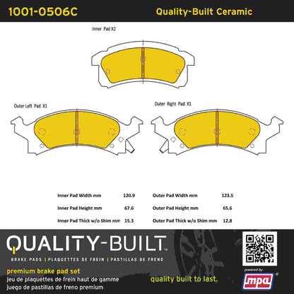Quality-Built Quality-Built Premium Ceramic Brake Pads w/ Hardware 1001-0506C