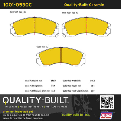 Quality-Built Quality-Built Premium Ceramic Brake Pads w/ Hardware 1001-0530C