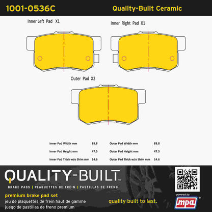 Quality-Built Quality-Built Premium Ceramic Brake Pads w/ Hardware 1001-0536C