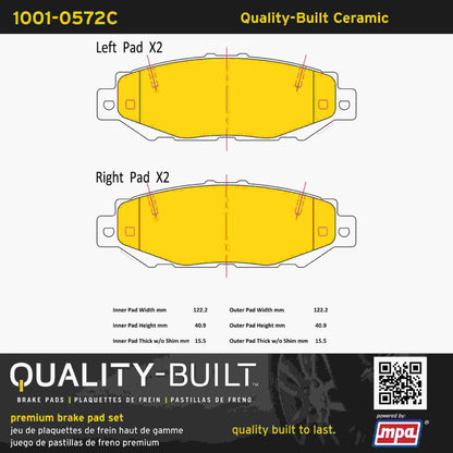Quality-Built Quality-Built Premium Ceramic Brake Pads w/ Hardware 1001-0572C