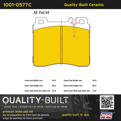 Quality-Built Quality-Built Premium Ceramic Brake Pads w/ Hardware 1001-0577C
