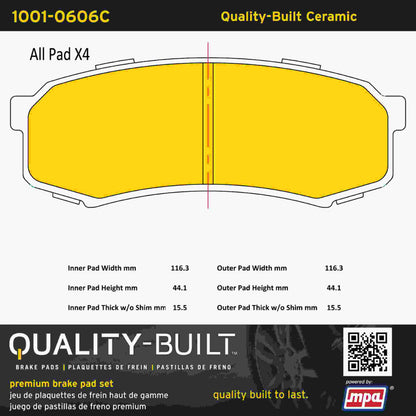 Quality-Built Quality-Built Premium Ceramic Brake Pads w/ Hardware 1001-0606C