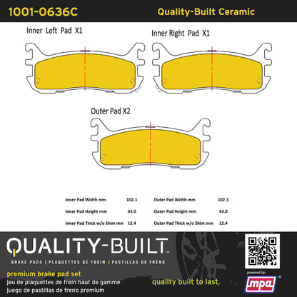 Quality-Built Quality-Built Premium Ceramic Brake Pads w/ Hardware 1001-0636C