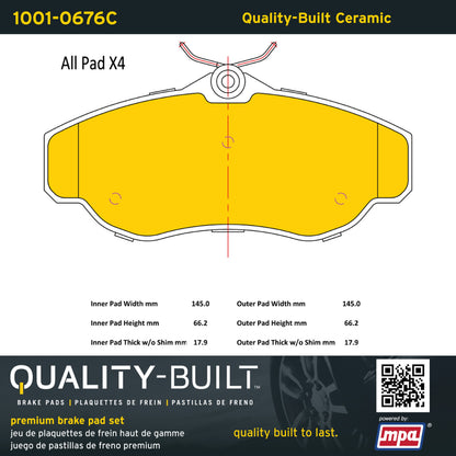Quality-Built Quality-Built Premium Ceramic Brake Pads w/ Hardware 1001-0676C