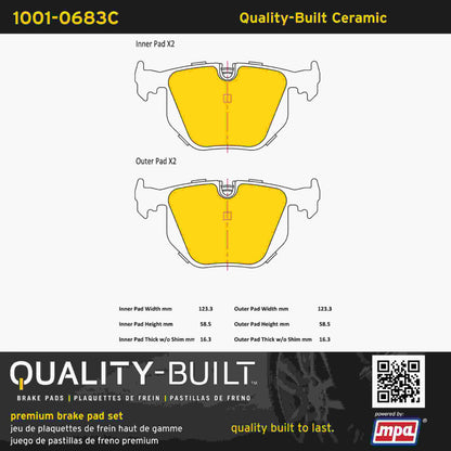 Quality-Built Quality-Built Premium Ceramic Brake Pads w/ Hardware 1001-0683C