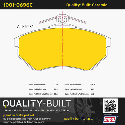 Quality-Built Quality-Built Premium Ceramic Brake Pads w/ Hardware 1001-0696C