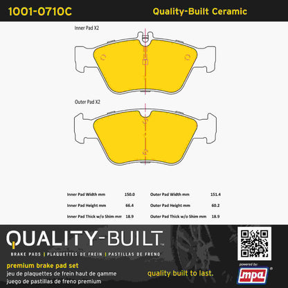 Quality-Built Quality-Built Premium Ceramic Brake Pads w/ Hardware 1001-0710C