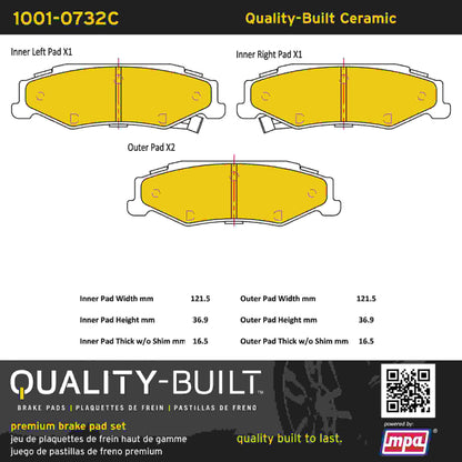Quality-Built Quality-Built Premium Ceramic Brake Pads w/ Hardware 1001-0732C