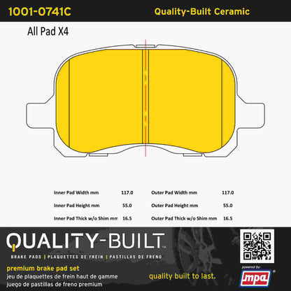 Quality-Built Quality-Built Premium Ceramic Brake Pads w/ Hardware 1001-0741C