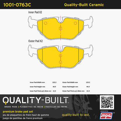 Quality-Built Quality-Built Premium Ceramic Brake Pads w/ Hardware 1001-0763C